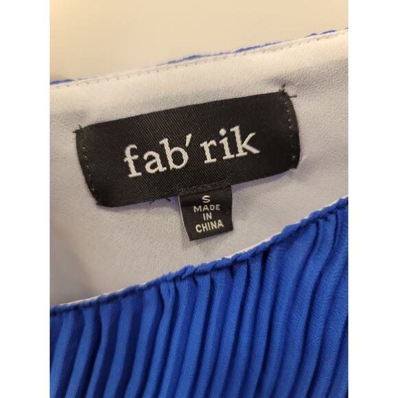 Fab'rik Royal Blue Pleated Cleo Tank Cami Top With Lace Detail - Picture 3 of 6